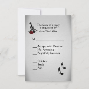 RSVP do Menu de Casamento de Música Violin