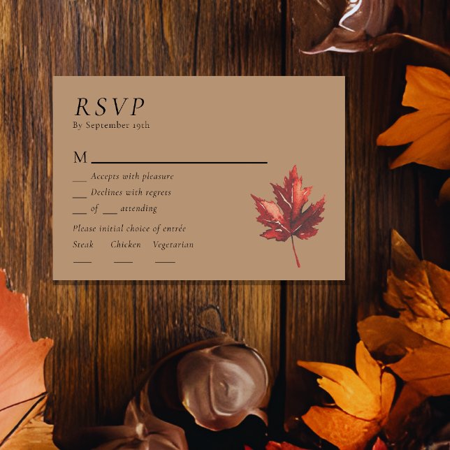 RSVP do menu de casamento do Terracotta de queda m (Criador carregado)