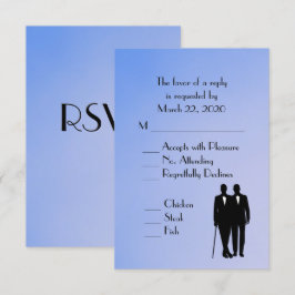 RSVP do Menu de Casamento Gay Azul
