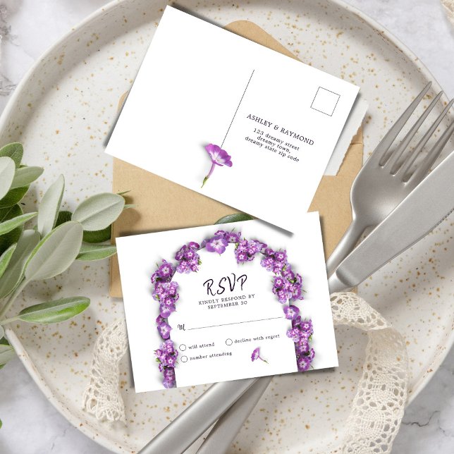 RSVP do menu RPLElilacWhite Arch Elegante (Criador carregado)