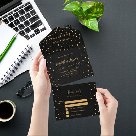 RSVP do partido festa de formatura Black Gold star
