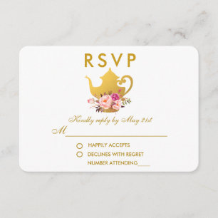 RSVP do Partido Tea Party, Dourado, cor-de-rosa,