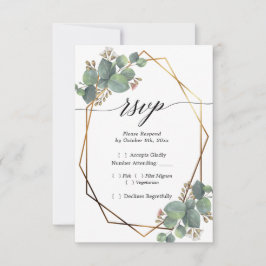 RSVP do quadro diagonal do Eucalyptus
