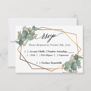 RSVP do quadro diagonal do Eucalyptus