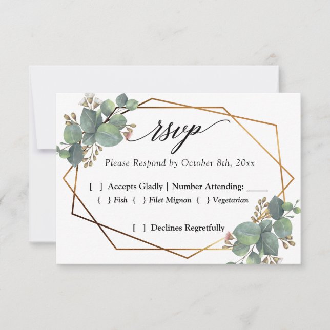RSVP do quadro diagonal do Eucalyptus (Frente)
