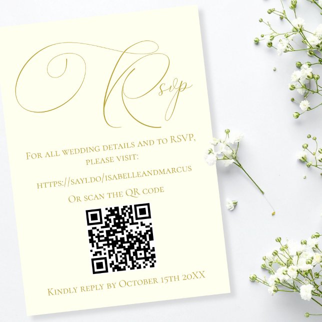 RSVP do Site de Casamento de Ivory e Dourado (Ivory & Gold Wedding Website RSVP)