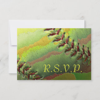 RSVP do Tema de Casamento do Softball Sports com K