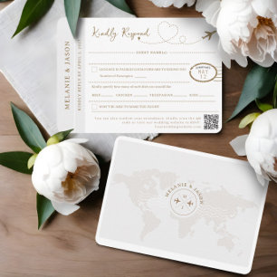 RSVP do Tema Viagem de Casamento de Destino do Pas