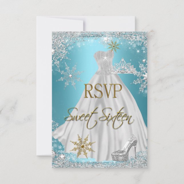 RSVP Doce 16 Doce Dezesseis Azul Turquesa Branco D (Frente)