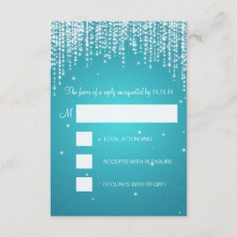 RSVP Doce 16 Festas Noite de Dazzle Turquoise