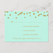 RSVP Dourada Faux Glitter Confetti Mint Green
