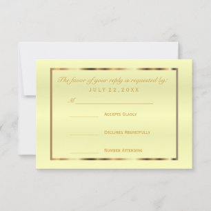 RSVP Dourado e Pale Yellow Satin