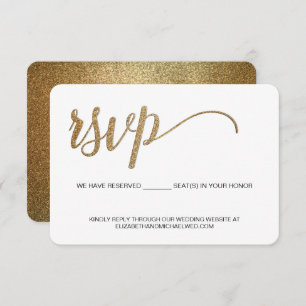 RSVP Dourado sem endereçar o Casamento de assentos