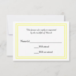 RSVP Duplo Corte de Acabamento Amarelo Suave - Cartão d