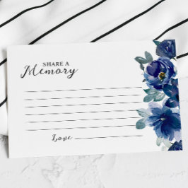 RSVP Elegante Blue Rosa Funeral Compartilha um Cartão d