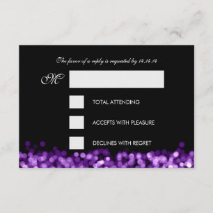 RSVP elegante Doce Dezesseis Luzes Espumantes Roxo