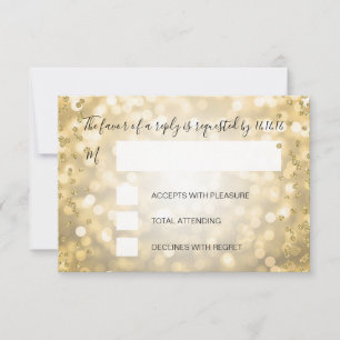 RSVP Elegante Dourado Champanhe Azul Marinho Casam