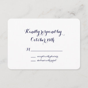 RSVP elegante e clássico do azul marinho & o