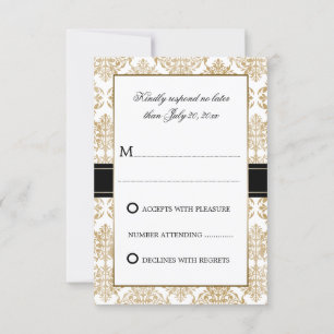 RSVP Elegante e Dourada Flourish e Damask