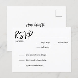 💍 RSVP Elegante minimalista e escolha de menu