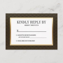 RSVP | Elegante Ouro geométrico em preto