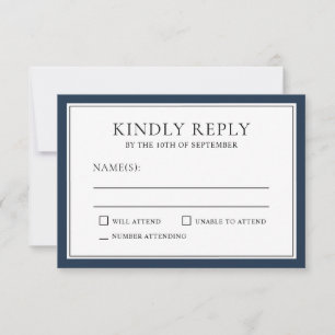 RSVP Elegante Simples Clássico com Edriação de Mar