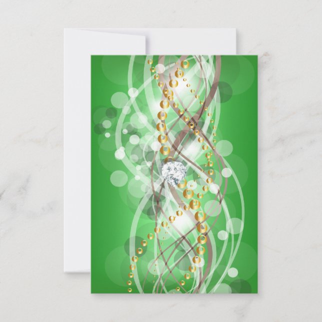 RSVP Elegante Verde limão Dourado Diamond Jewel Pa (Frente)