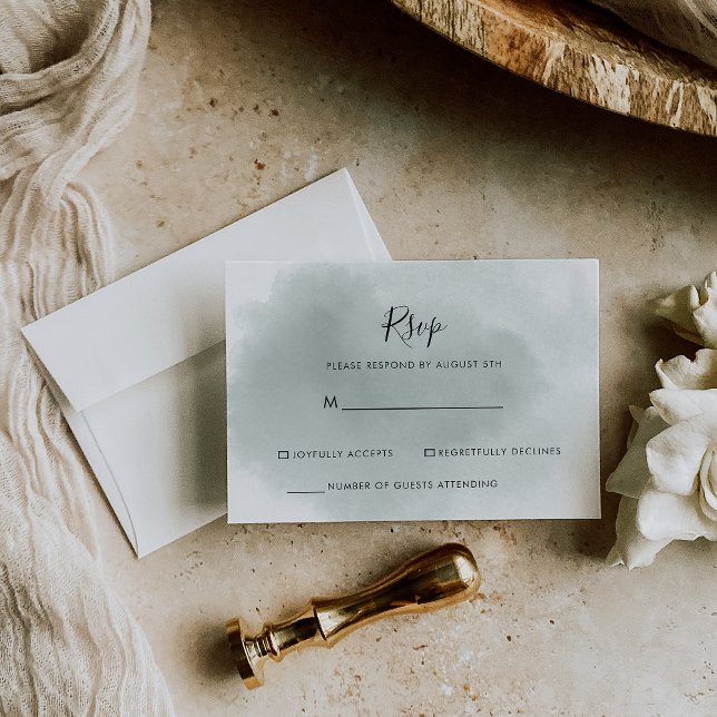 RSVP em Caligrafia Verde e Branco (Criador carregado)