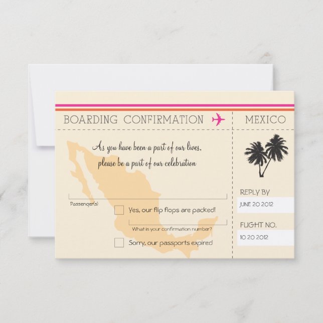 RSVP Embarcar Passagem Para O México (Frente)