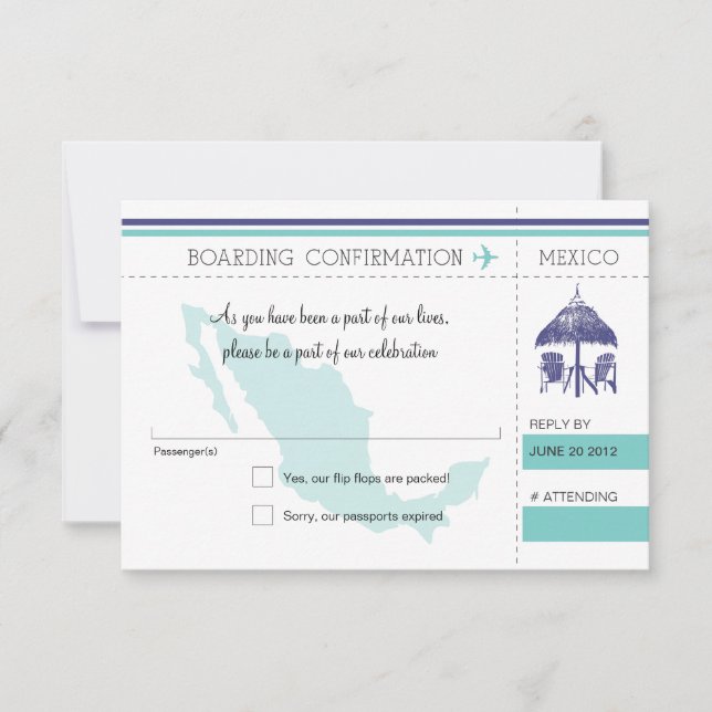 RSVP Embarcar Passagem Para O México (Frente)