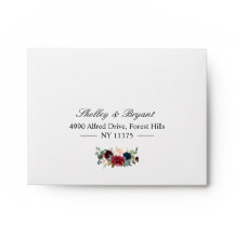 RSVP - Endereço Floral Azul Rústico do Bordo