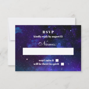 Rsvp espacial. Estrelas noturnas. casamento modern