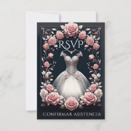 RSVP Espanhol Quinceañera Rosas