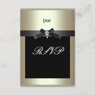 RSVP Evento Corporativo Formal Black Tie Champagne