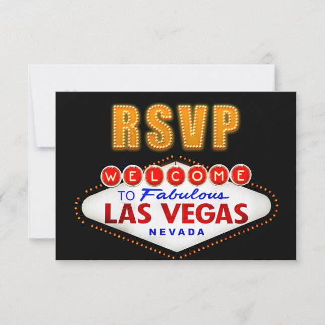 RSVP Fabuloso Sinal Las Vegas Casino Night RSVP (Frente)