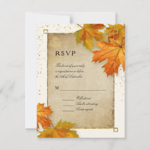 RSVP Fall Autumn Falling Deixa Casamento Elegante