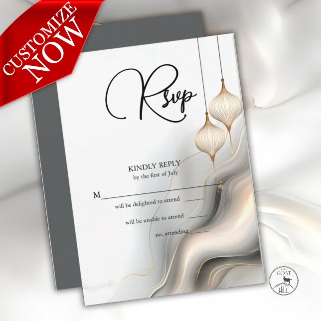 RSVP Flair Arábico Dourado Exótico (Criador carregado)