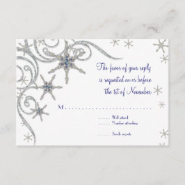 RSVP Flocos de Neve de Inverno Joias e Brilho Cartão de