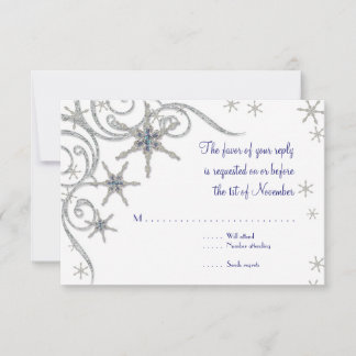 RSVP Flocos de Neve de Inverno Joias e Brilho Cartão de