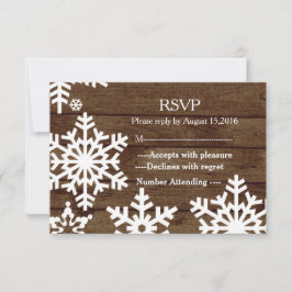 RSVP — Flocos de neve de madeira do Casamento no i
