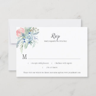 RSVP Floral Azul Lavanda Verde Rosa