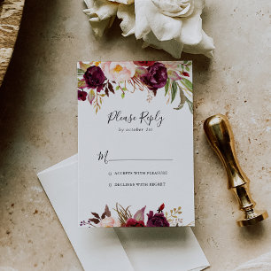 RSVP Floral Colorida do Rustic Boho