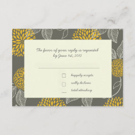 RSVP Floral da Vintage Amarelo e Cinza