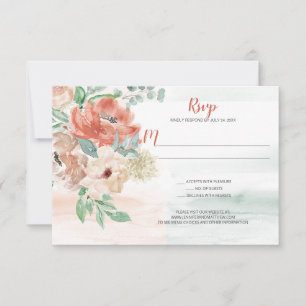 RSVP Floral de Aquarela de Apricot em Flor
