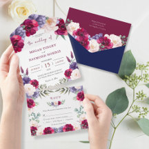 RSVP Floral de Burgundy Marinho Blush Rustic