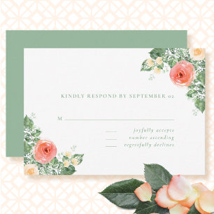 RSVP Floral de Casamento Primavera Verão Amarelo P