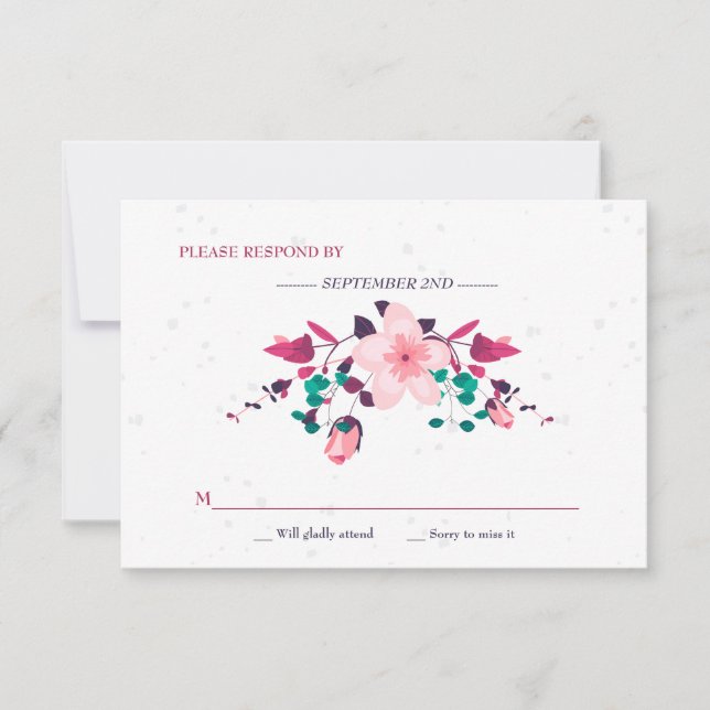 RSVP Floral de Inspiração Rosa (Frente)