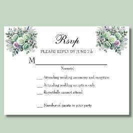 RSVP Floral de Lavanda Verde do MInt
