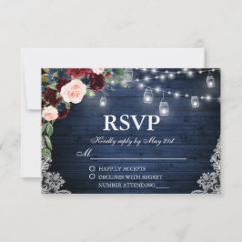 RSVP Floral de Madeira de Casamento Russo Jars Blu