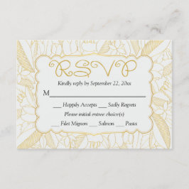 RSVP Floral Dourado & White Leaves & Fllowers - Me